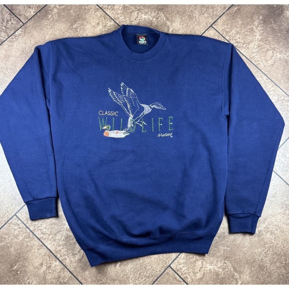 Vintage 90's PM Sports Classic Wildlife Ducks Crew neck XL Mallard USA